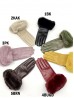 PU Touch Screen Gloves w/ Faux Fur Trims